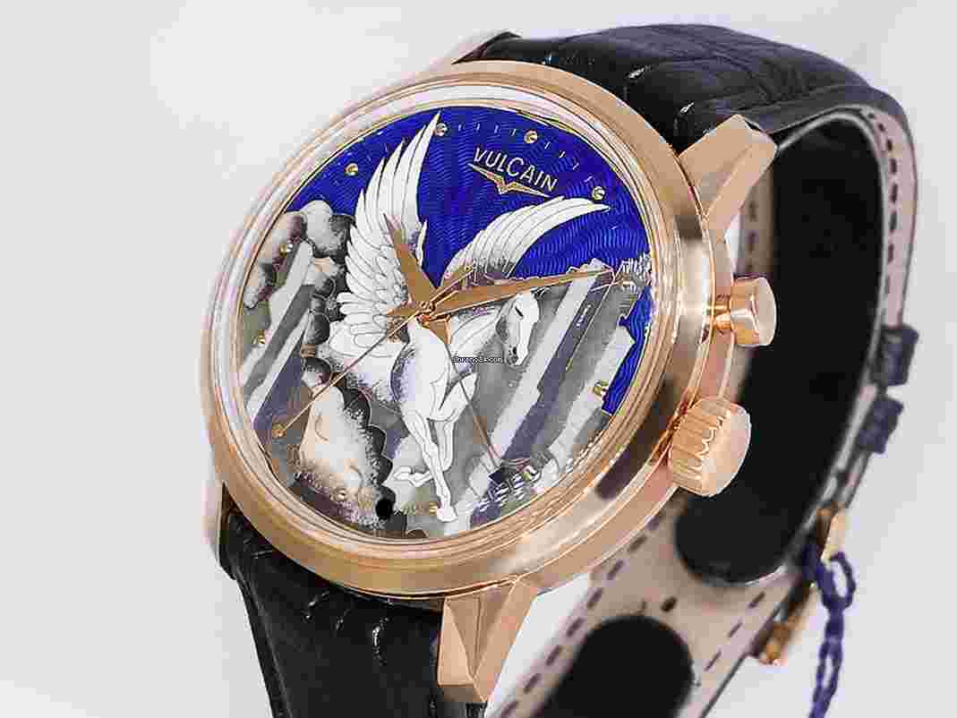 Vulcain 50s Presidents Cloisonné Pegasus 200550.318L 18k Rose Gold