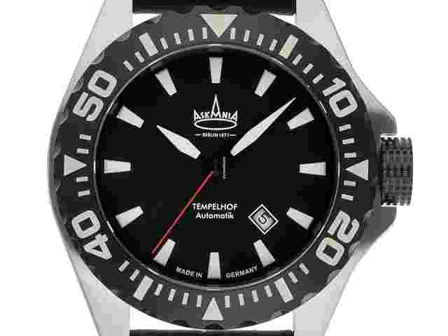 Askania Tempelhof Stahl Automatik Armband Leder 48mm Ref.TEM-6005 Box&Pap. Full Set Neu Tempelhof