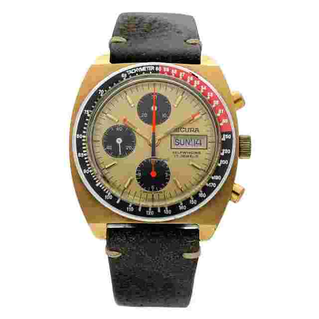 Sicura
                           
                                 Vintage Sicura Chronograph Day/Date Brown Leather Swiss Automatic Men's Watch
