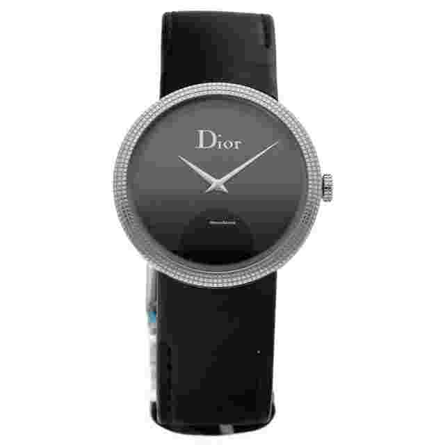 Dior
                           
                                 CD042110 Steel Black/Black Leather 33mm Quartz Women's Watch
