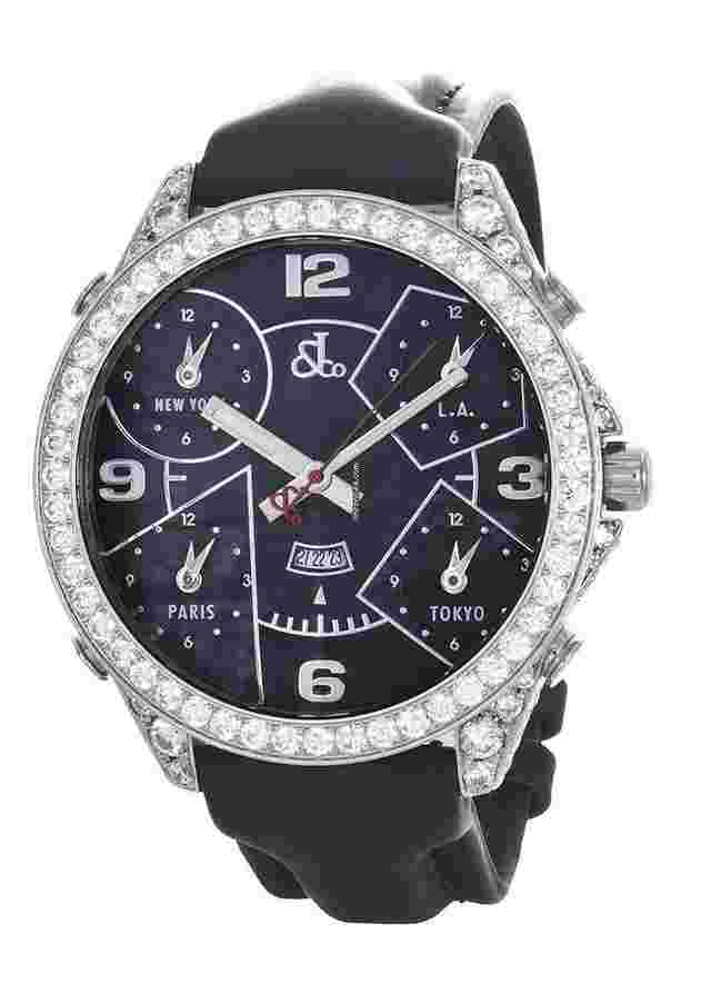 Jacob & Co. Five Time Zone
                           
                                 MENS 47MM 9.00CT REAL DIAMOND CASE CUSTOM SET BLACK FACE 5 TIME ZONES
