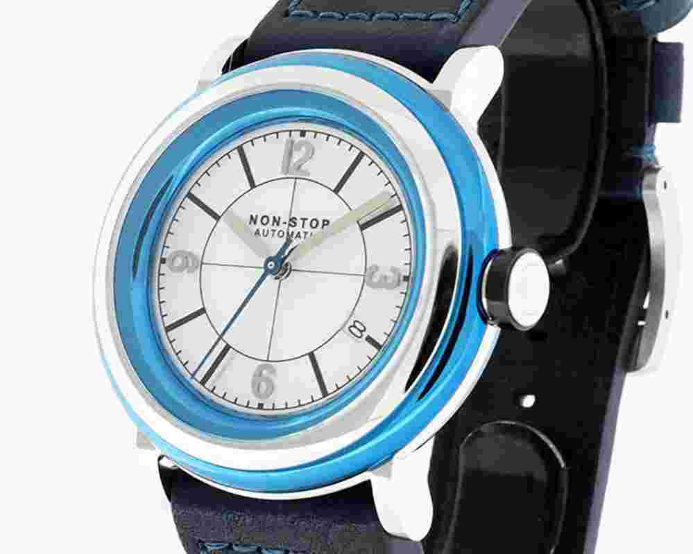 NON-STOP WATCHES CIRCLE CYAN CSSS T5 SURGICAL TITANIUM 45MM TWO YEAR WARRANTY 