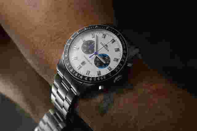 Mondia Men's Oversize Chronograph Date 42,5mm Vintage Steel Heuer Racing Style