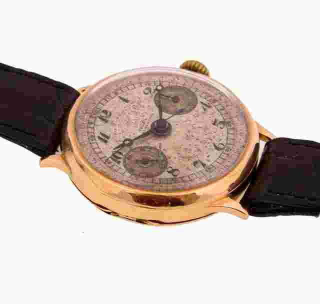 Vulcain
                           
                                 Chronograph Telemeter One/MonoPusher18K Solid Gold Military WWII Pre President Valjoux22