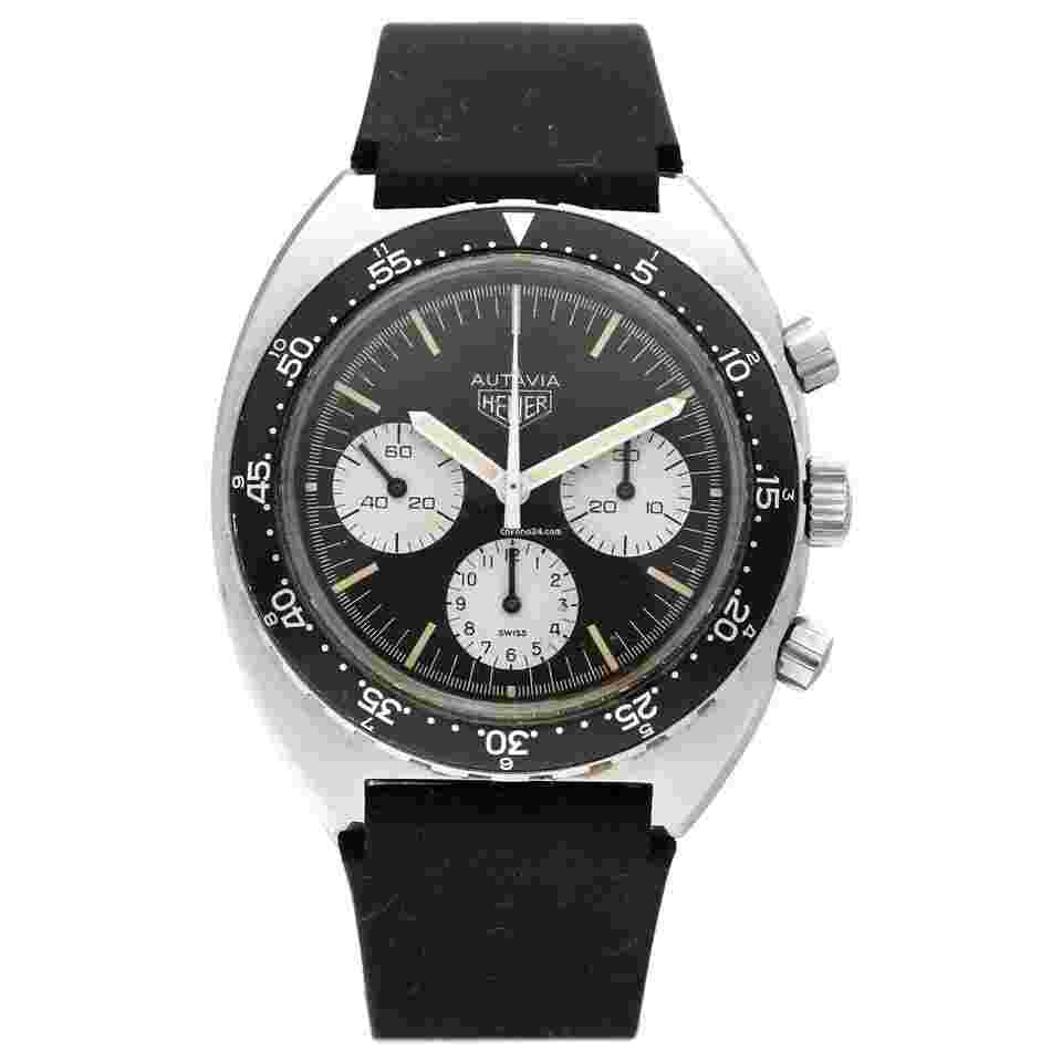 TAG Heuer Autavia
Vintage Heuer Autavia 7736 Chronograph Steel 42mm Rubber Manual Wind Wrist Watch