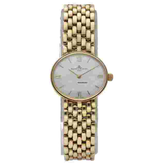 Baume & Mercier
                           
                                 7658 14k Yellow Solid Gold MOP Dial Oval Quartz Women's Watch