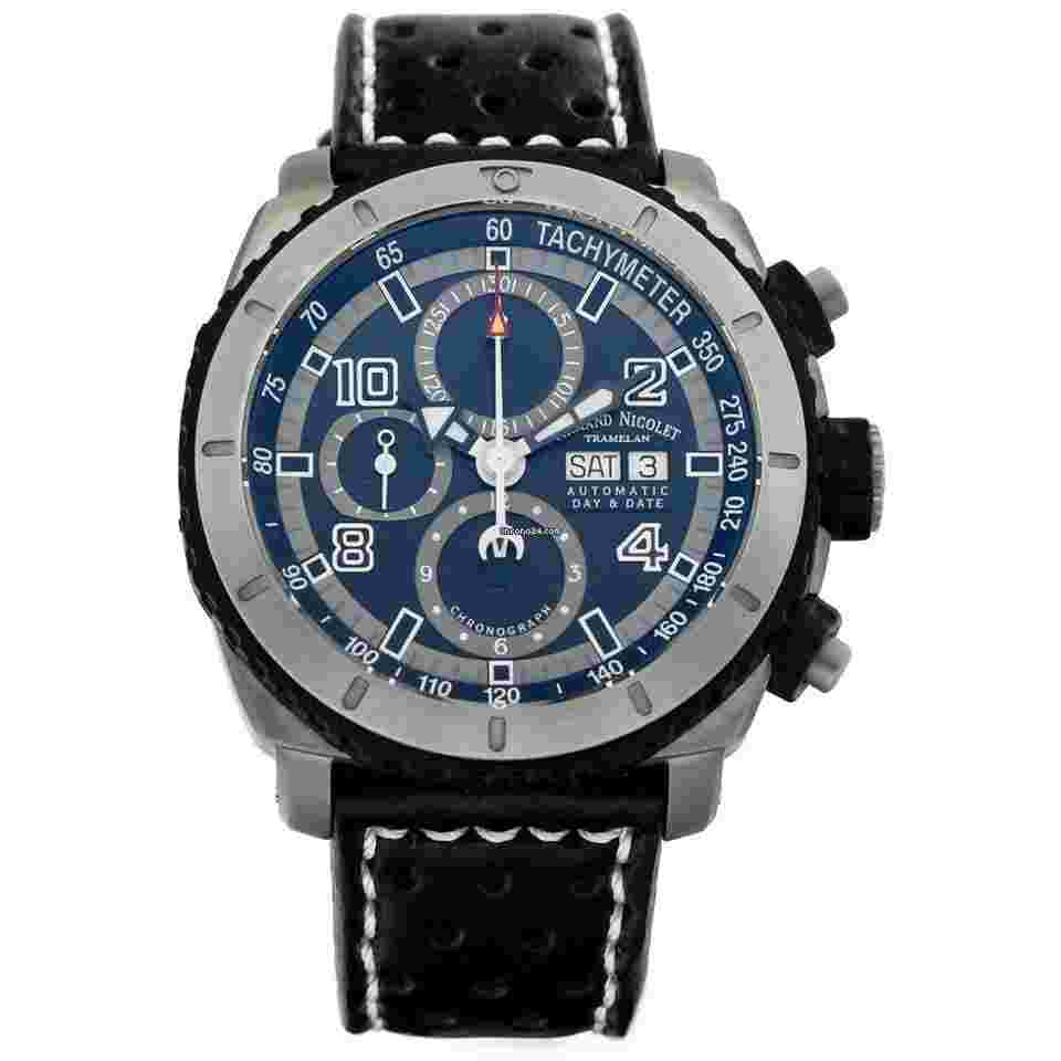 Armand Nicolet S05
                           
                                 Men's Watch Titanium Case Leather Strap Swiss Mechanical Auto