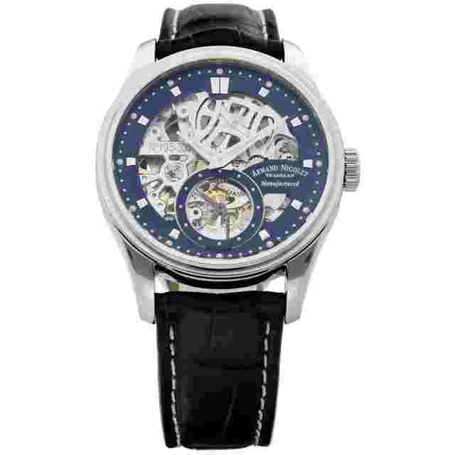 Armand Nicolet
                           
                                 A622AAA-BU-P713BU2 Skeleton Blue Leather Manual Wind Men's Watch