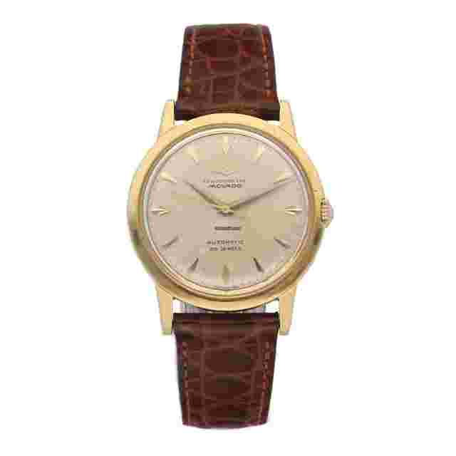 Movado
                           
                                 Chronometre 1231 18k Yellow Gold 34mm Leather Automatic Wrist Watch
