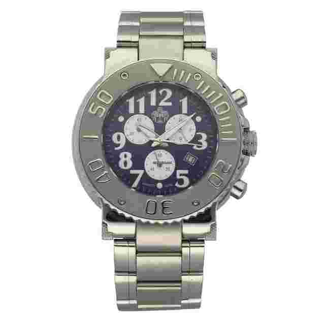 S.U.G. SUG 1883 51205-517 Chronograph Stainless Steel 44mm Blue Dial Quartz Men's Watch 
