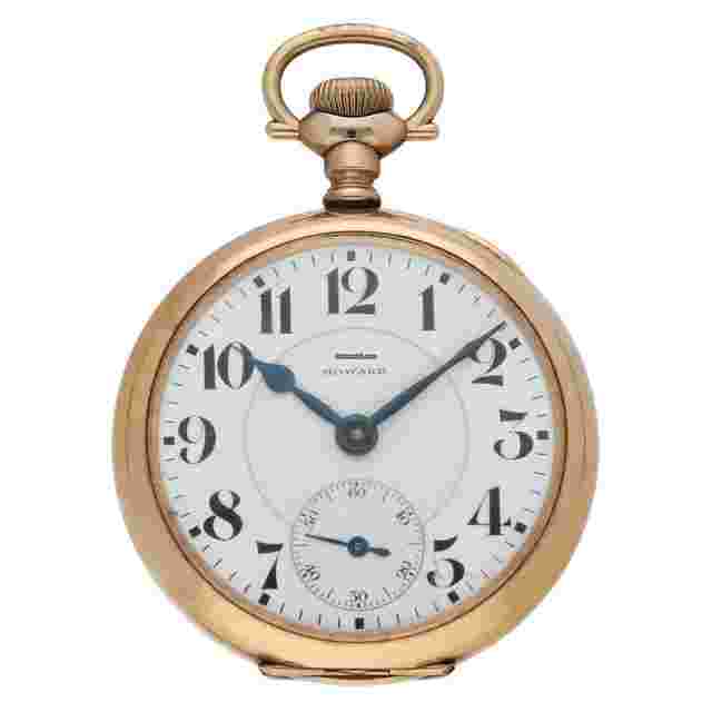 Howard 16 Size 19 Jewel Open Face Arabic Double Sunk Lever Set Pocket Watch GF