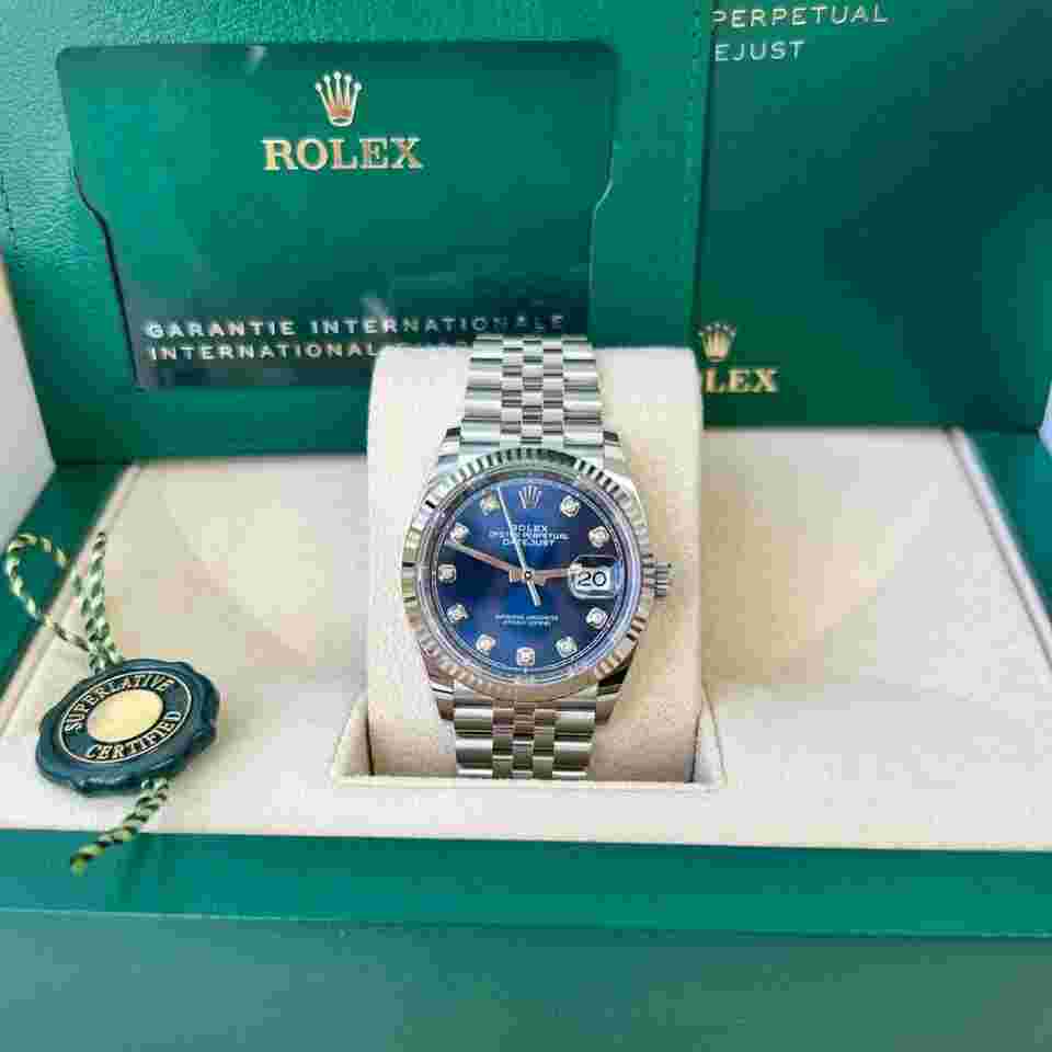 Rolex Datejust 36
126234 Datejust 36mm Steel Blue Diamond Dial Fluted Bezel Jubilee Bracelet