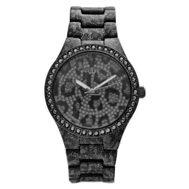 Guess
                           
                                 W0015L1 Steel Case Resin Band Seductive Leopard Print Quartz Women's Watch
