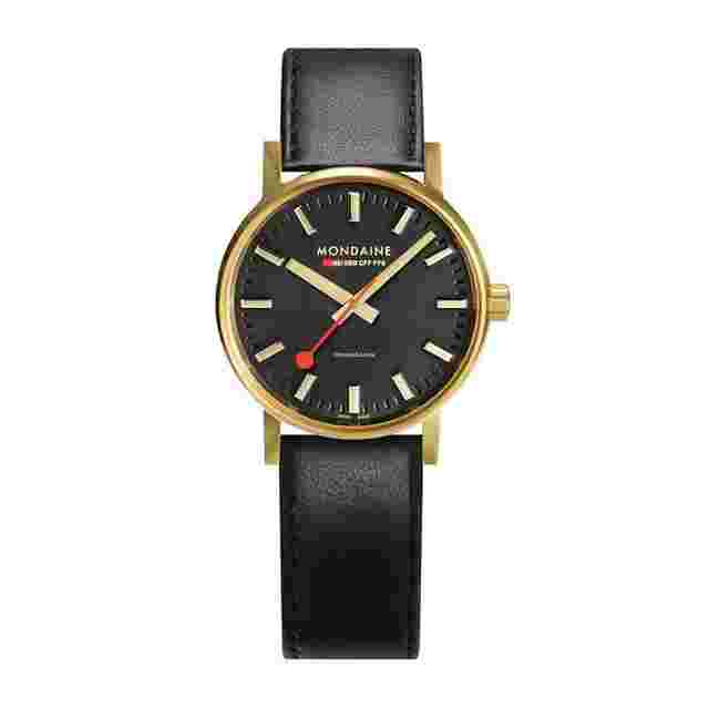 Mondaine Evo
                           
                                 MSE.30120.LB Official Railways Evo2 Gold Petite 30 mm Quartz Wrist Watch
