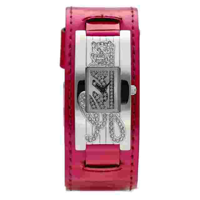 Guess
                           
                                 W80055L6 Stainless Steel Hot Pink Cuff Leather Quartz Dress Women's Watch