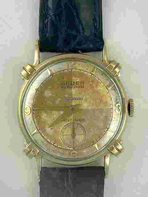 Gruen Precision
Veri-Thin Precision 14K Solid Gold Fancy Lugs Tropical Pie Pan Dial Vintage Swiss Made