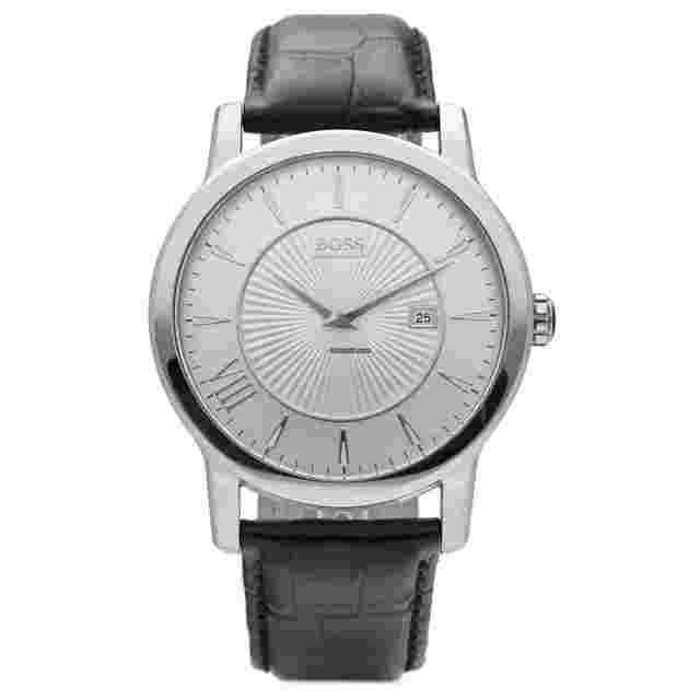 Hugo Boss
                           
                                 HB.182.1.14.2508 Stainless Steel 42mm Black Leather Quartz Men's Watch