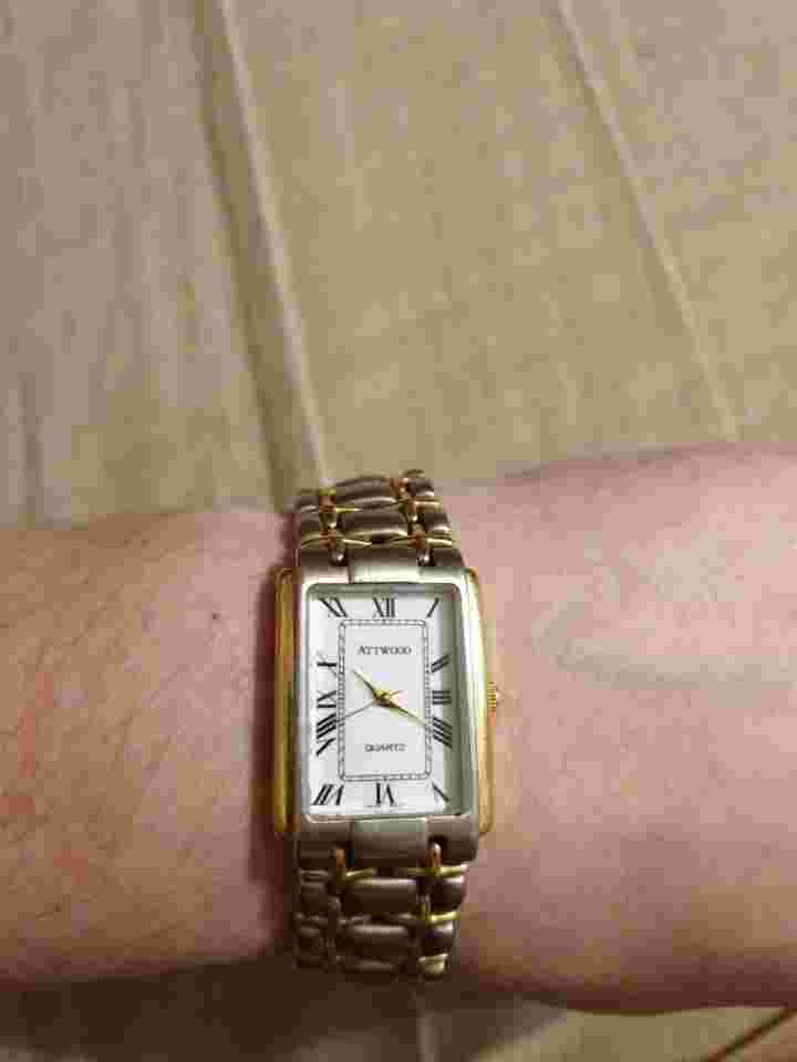 Attwood & Sawyer Lady Attwood Sawyer Lady Swiss Watch Vintage Two Tone Tank Style 