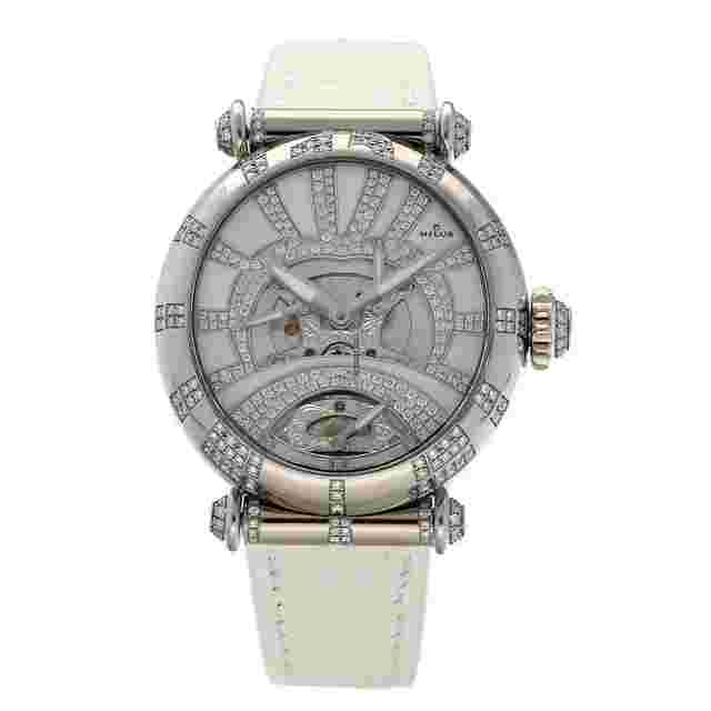 Milus Merea
                           
                                 MER309 18k White Gold Diamonds White Leather Automatic Women's Watch
