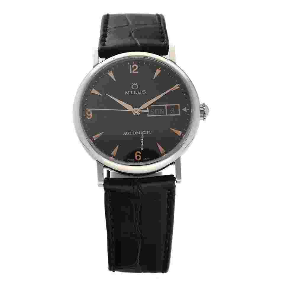 Milus
                           
                                 Xephios XEP001 Stainless Steel 36mm Leather Automatic Men's Watch