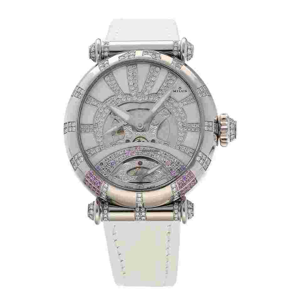 Milus Merea
                           
                                 MER30818k White Gold Multi Color Diamonds Automatic Women's Watch