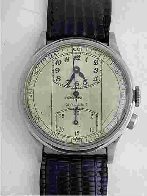 Gallet
                           
                                 MultiChron Regulator Mono Pusher Chronograph Doctors Medical Military1931 Venus 140 Swiss