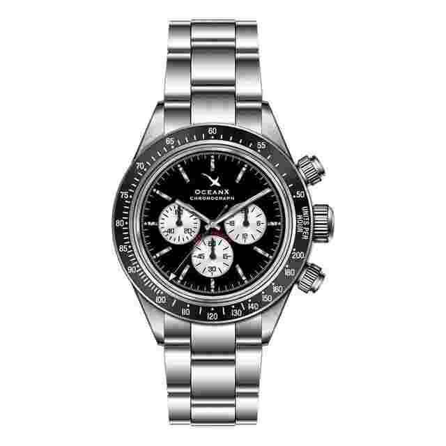 OceanX Speed Racer II Men's Watch 41.5mm WR 200m Black Dial SRS231