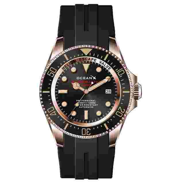 OceanX Sharkmaster 1000 Automatic Men's Diver Watch 44mm Black Dial SMS1061B