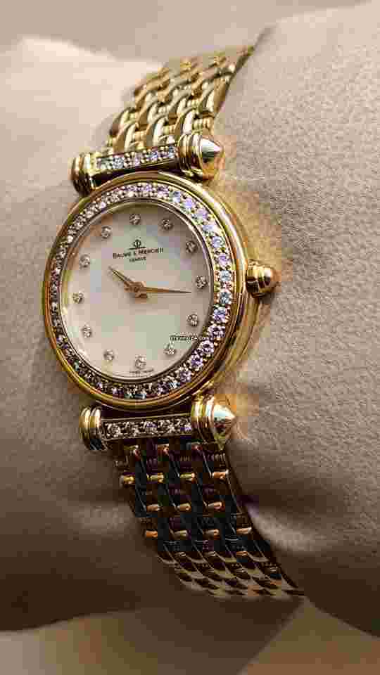Baume & Mercier
                           
                                 Solid Yellow Gold Diamond Vintage Cocktail Watch Preowned