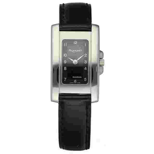 Pequignet
                           
                                 520 Tank 21 mm Steel Black Arabic Dial Leather Quartz Women's Watch
