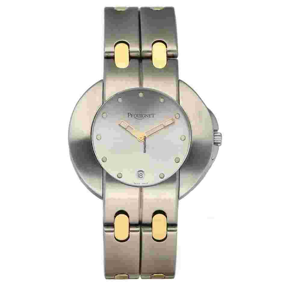 Pequignet
                           
                                 100 18k Gold/Steel 38mm Round Silver Dial Swiss Quartz Wrist Watch