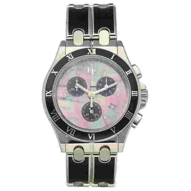 Pequignet
                           
                                 025 Chrono Two Tone Steel 38mm Tahitian MOP Dial Quartz Wristwatch