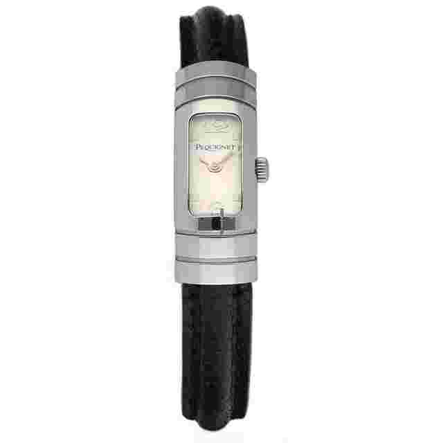 Pequignet
                           
                                 553 Silver Dial Black Leather Swiss Quartz Women's Watch