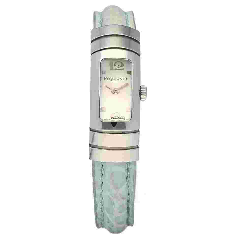 Pequignet
                           
                                 362 Silver Dial Teal Leather Swiss Quartz Women's Watch