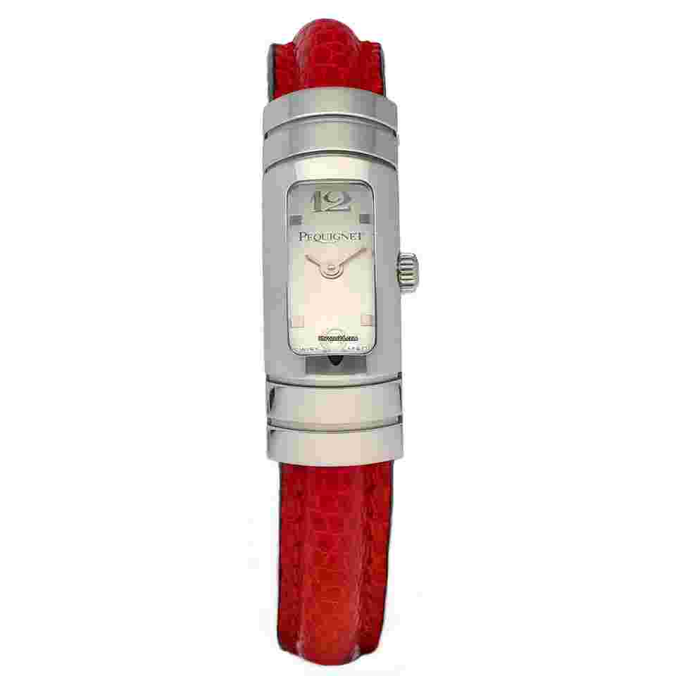 Pequignet
                           
                                 154 Silver Dial Red Leather Swiss Quartz Women's Watch