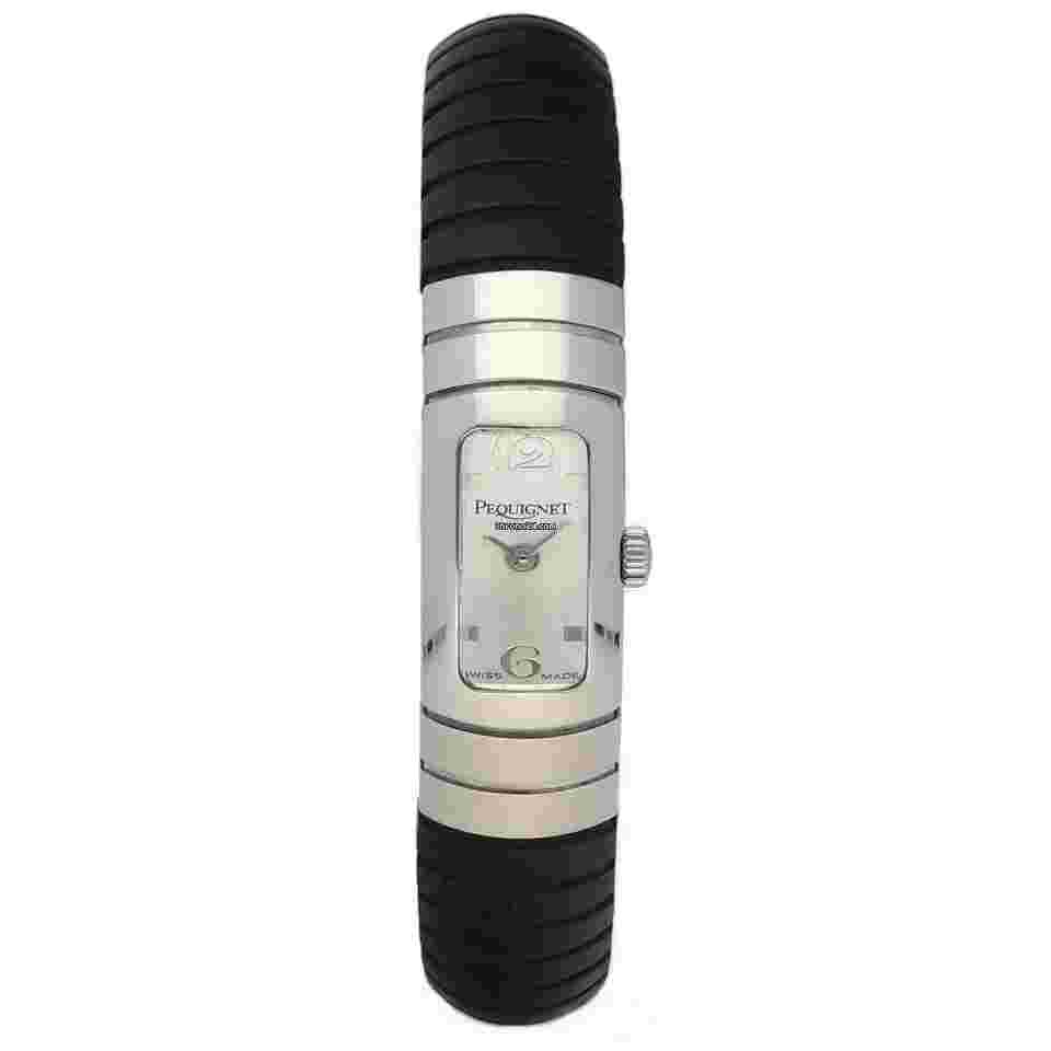 Pequignet
                           
                                 089 Silver Dial Black Rubber Steel Swiss Quartz Women's Watch
