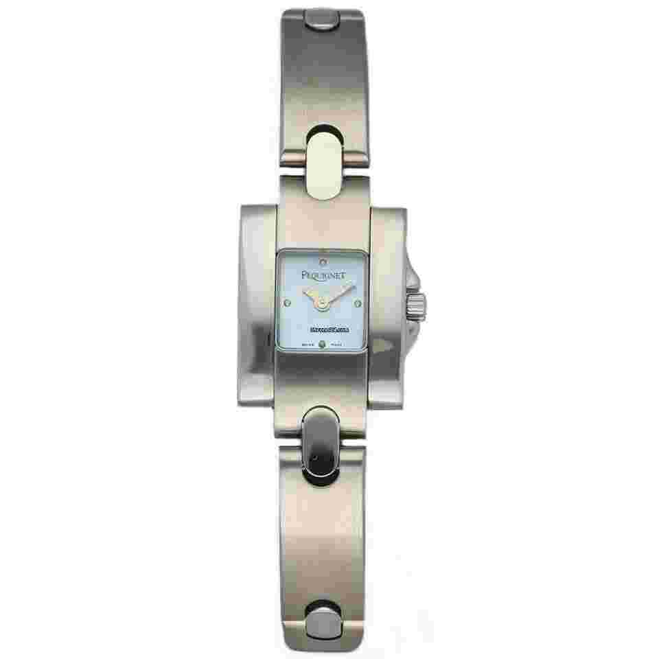 Pequignet
                           
                                 305 Small Tank 18 mm Stainless Steel Blue Dial Quartz Women's Watch