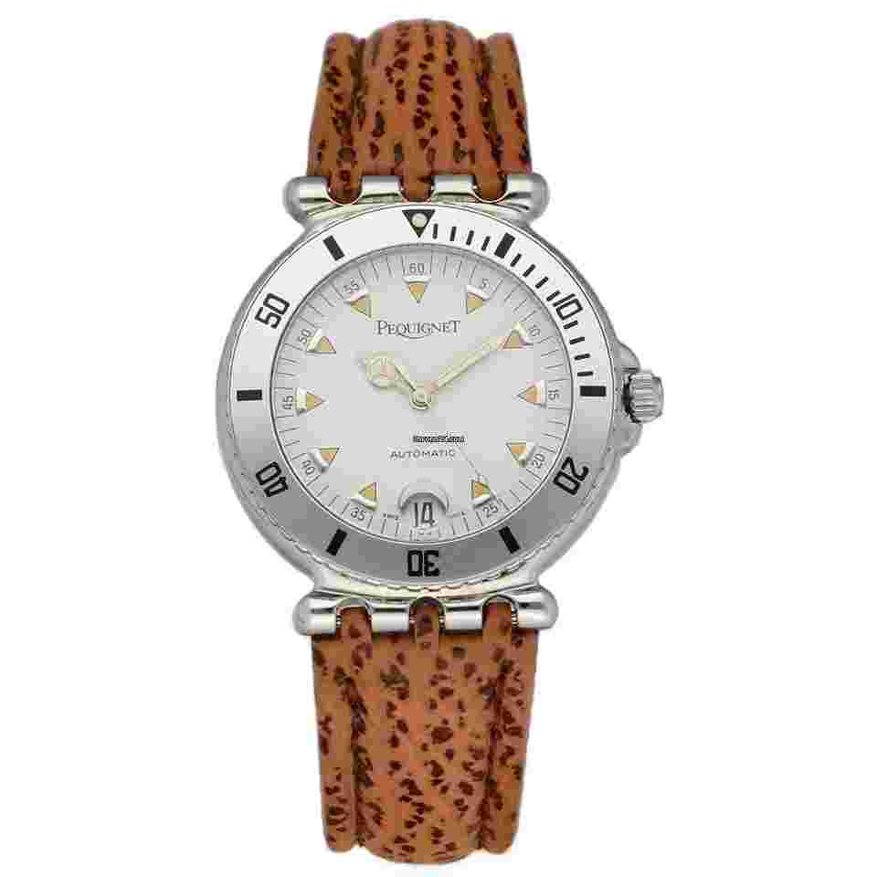 Pequignet
                           
                                 106 Round White Dial 36mm Brown Leather Swiss Automatic Women's Watch