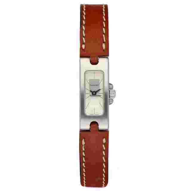 Pequignet
                           
                                 036 Petite Rectangle 10.5mm Brown Leather Steel Quartz Women's Watch