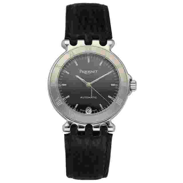 Pequignet
                           
                                 002 Round Black Dial 33mm Black Leather Swiss Automatic Wrist Watch