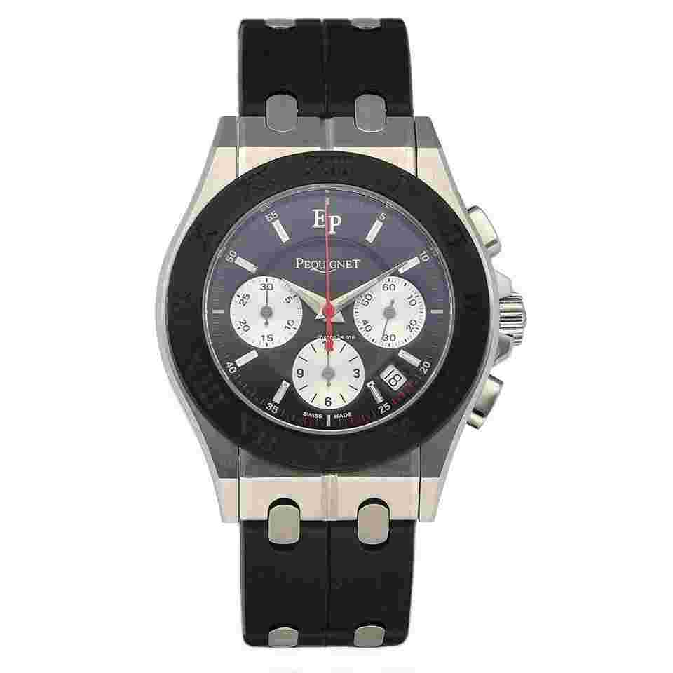 Pequignet
                           
                                 008 Chrono Tonneau Black Dial 42mm Steel Rubber Automatic Men's Watch
