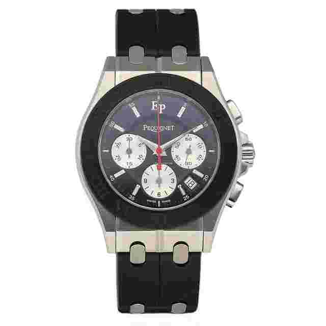 Pequignet
                           
                                 008 Chrono Tonneau Black Dial 42mm Steel Rubber Automatic Men's Watch