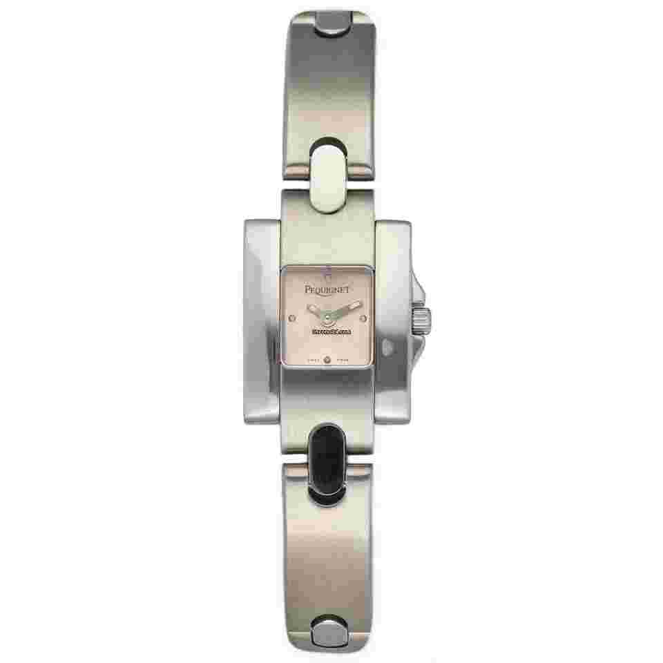 Pequignet
                           
                                 244 Small Tank 18 mm Stainless Steel Pink Dial Quartz Women's Watch