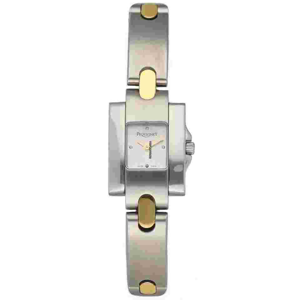 Pequignet
                           
                                 199 Small Tank 14k Gold/Steel 18 mm Silver Dial Quartz Women's Watch