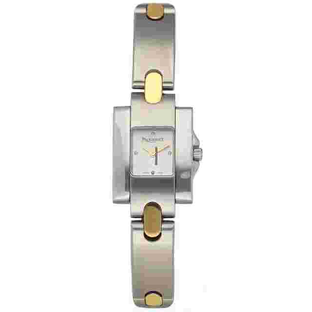 Pequignet
                           
                                 199 Small Tank 14k Gold/Steel 18 mm Silver Dial Quartz Women's Watch