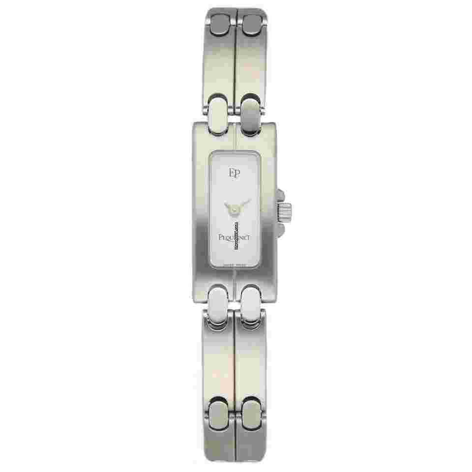 Pequignet
                           
                                 1406 Rectangle Stainless Steel 13mm White Dial Quartz Women's Watch
