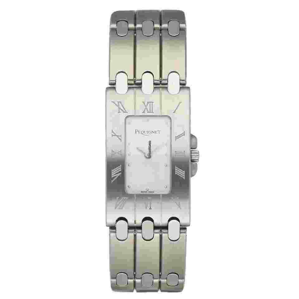 Pequignet
                           
                                 665 Rectangle Stainless Steel 21mm White Dial Swiss Quartz Wrist Watch