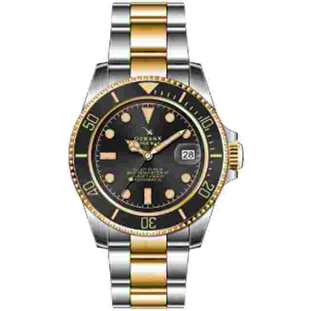 OceanX Sharkmaster-V2 Men's Diver Watch 40mm Two-Tone V2SMS531