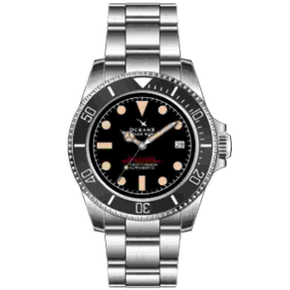 OceanX Sharkmaster-V2 Men's Diver Watch 40mm Black Dial / Black Bezel V2SMS521