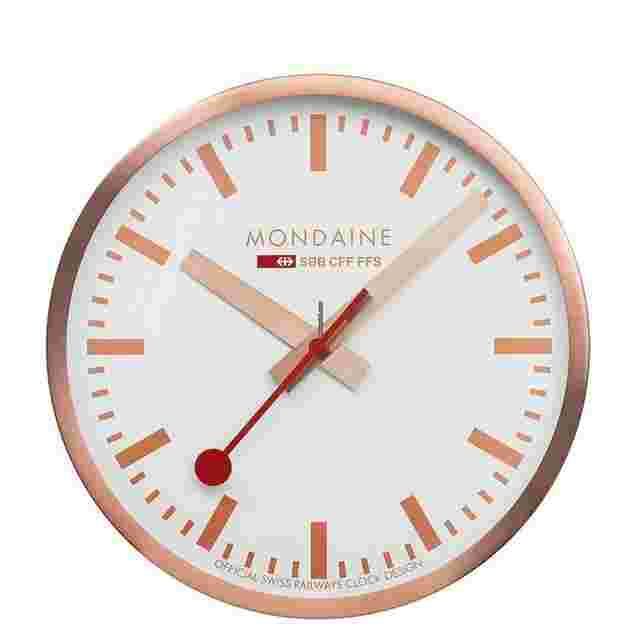 Mondaine
                           
                                 A990.CLOCK.18SBK Aluminum Brushed Copper 250mm Wall Clock